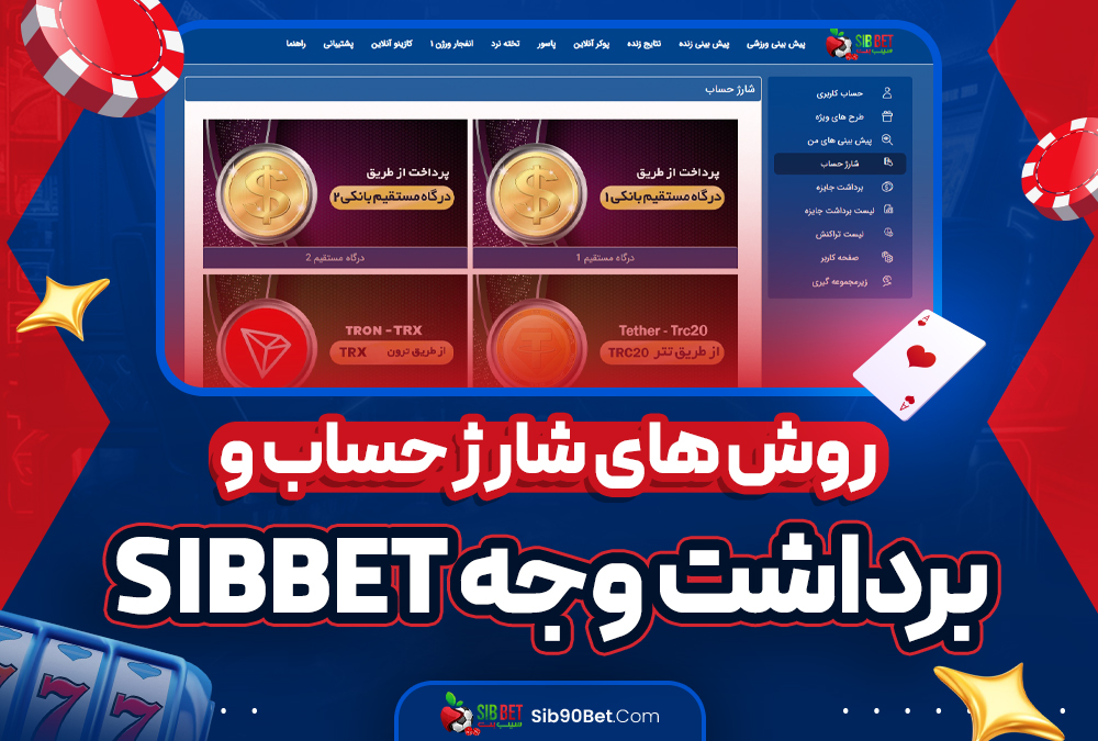 روش‌ های شارژ حساب و برداشت وجه sibbet